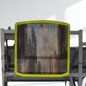 Mobile speed camera LED screen