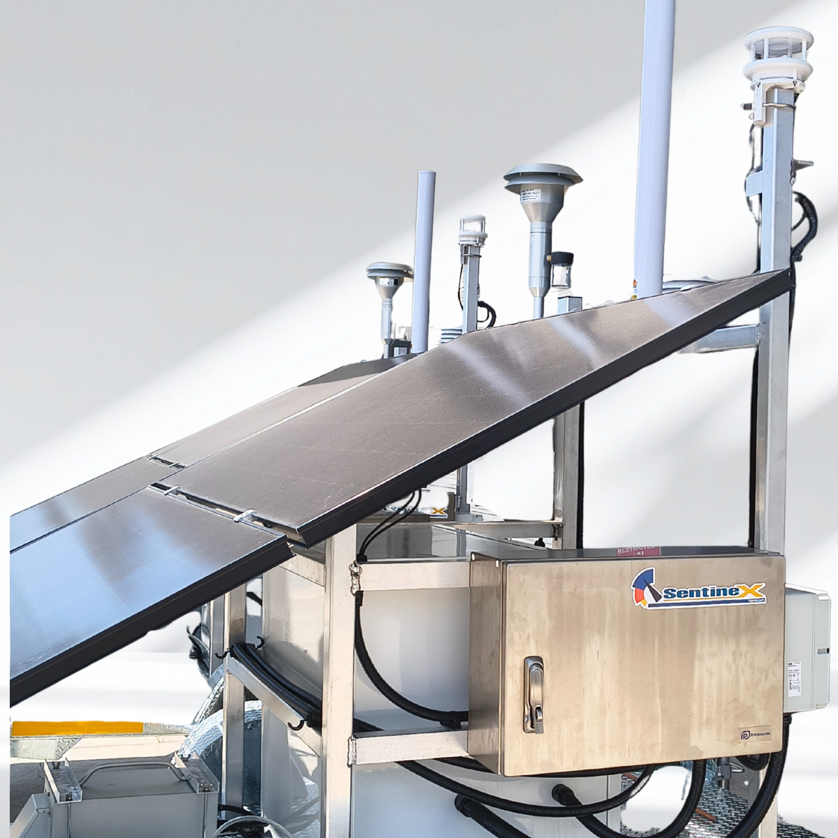 Dust and air quality monitoring equipment on a mine site