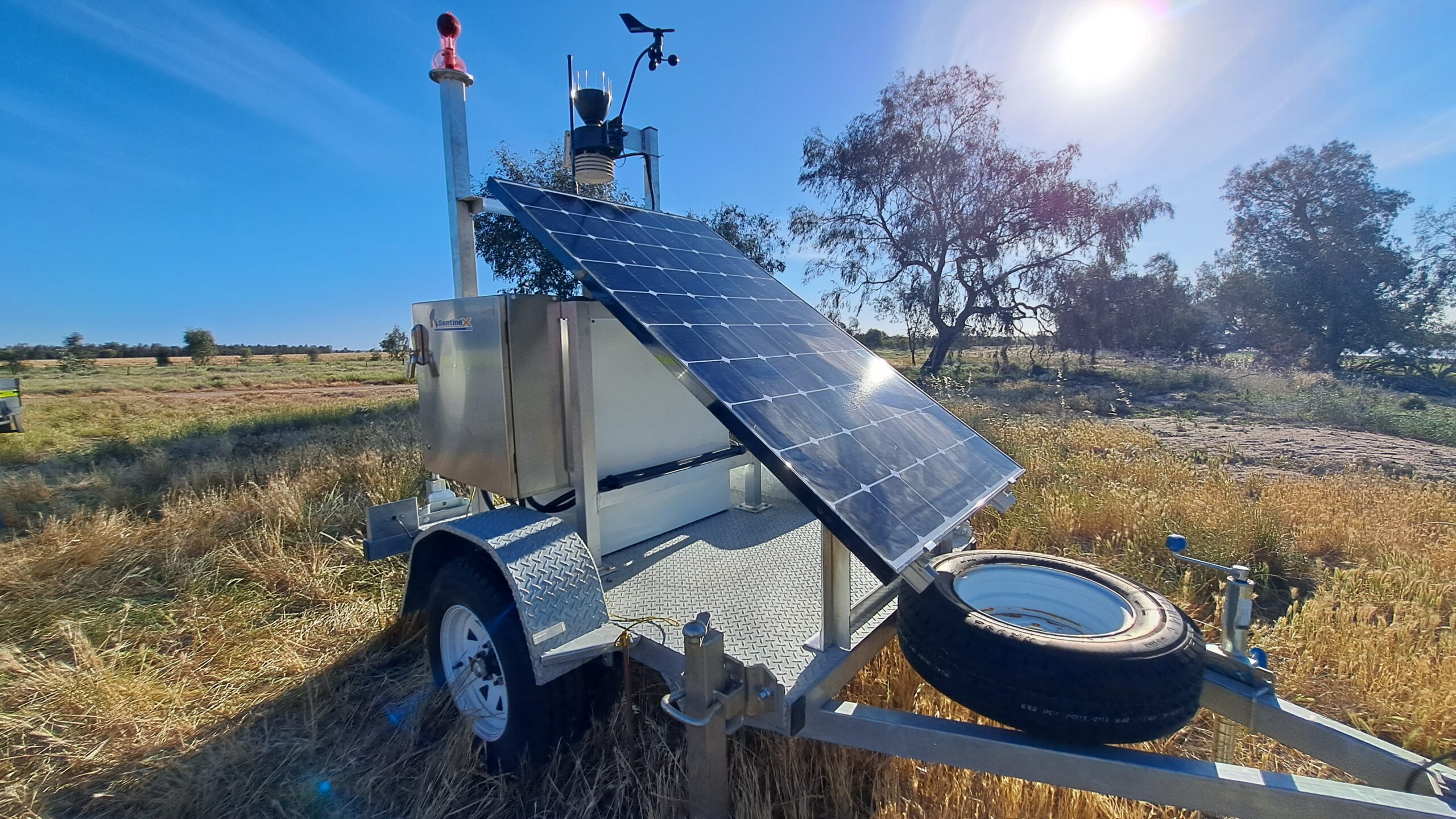 Novecom environmental monitoring trailer ready for deployment to a project site