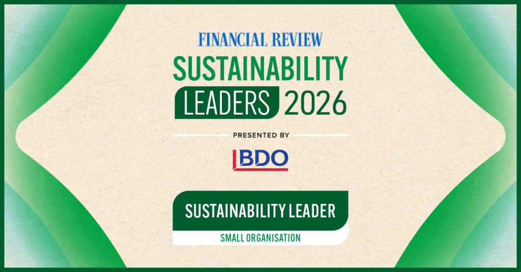 AFR - Sustainability Leaders 2026 Award - Small Organisation