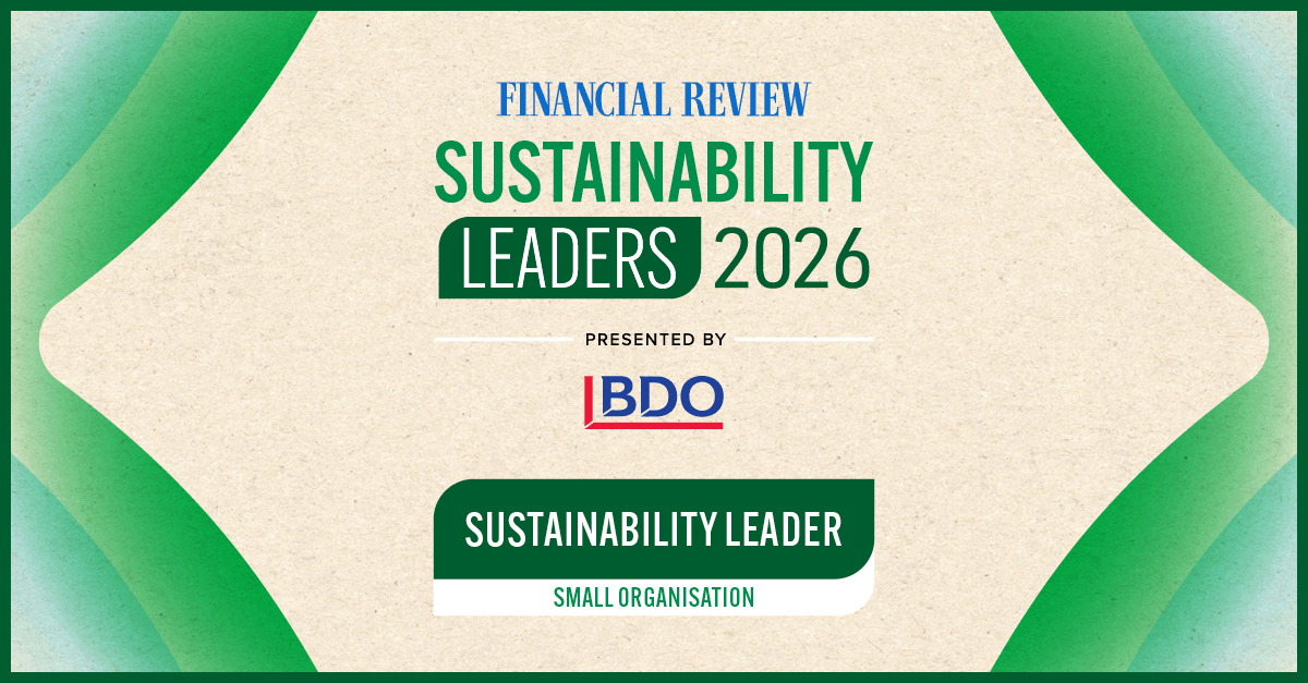 Financial Review Sustainability Leaders 2026 winner, presented by BDO